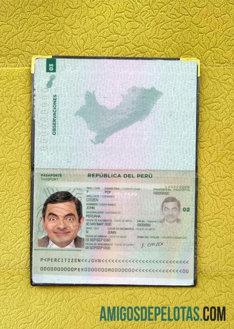 Foto do Peru Pass modelo